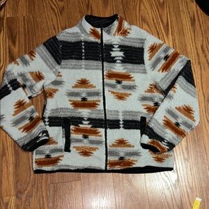 Canada Weather Gear Women‘s Large Warm Full Zip Aztec Printed Plush‎ Sherpa
